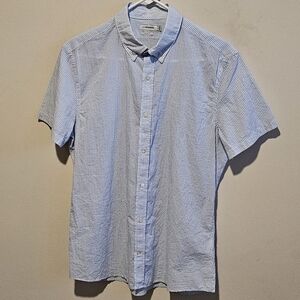 J. Lindeberg Dani Short Sleeve Seersucker Camp Shirt - Size Medium